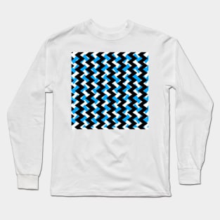 Waves black and blue pattern Long Sleeve T-Shirt